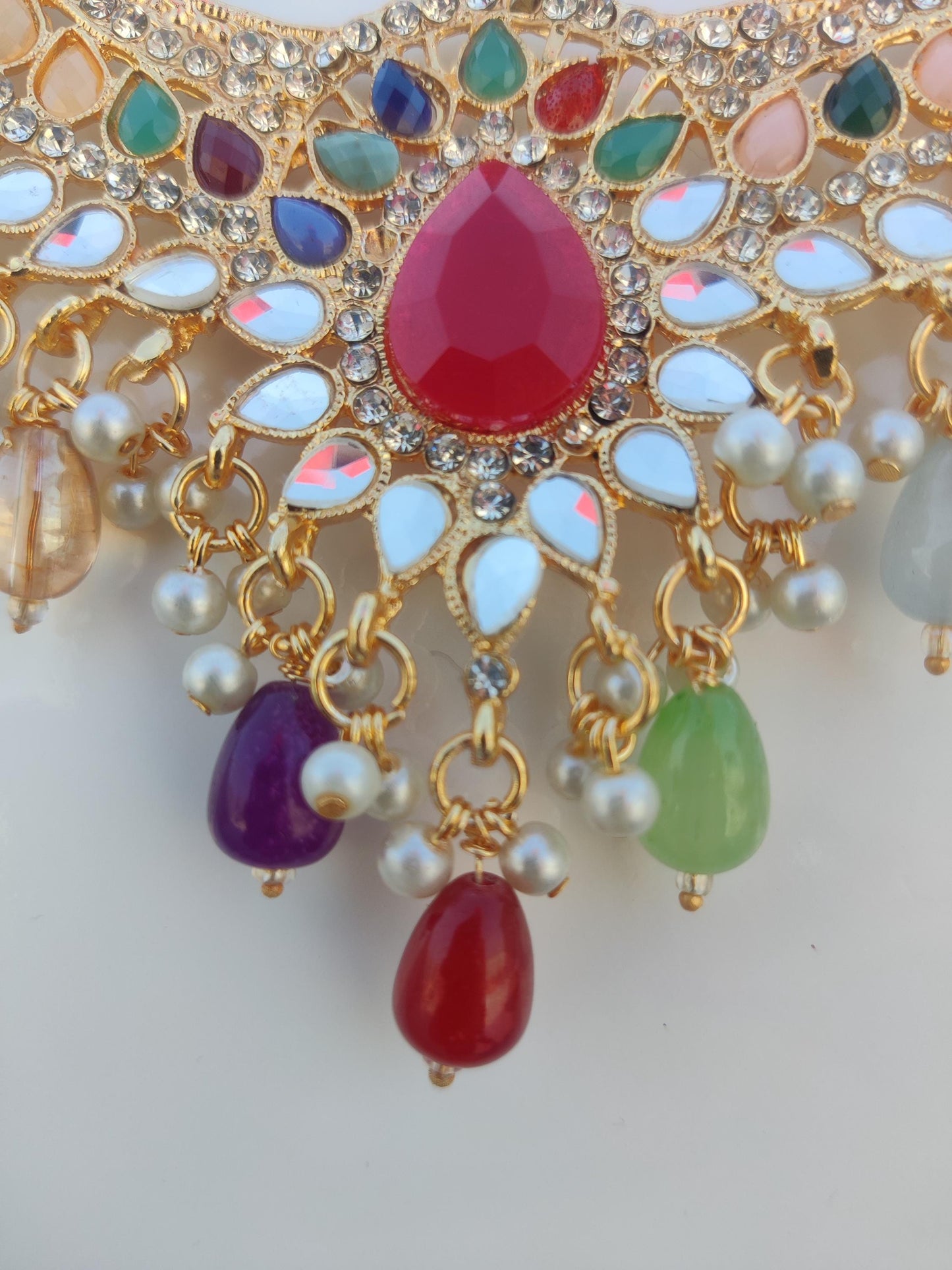 Afghani Cultural jewelry set for women - Women's choker set - necklace, earrings, haar , partywear necklace - multicolor handmade necklace