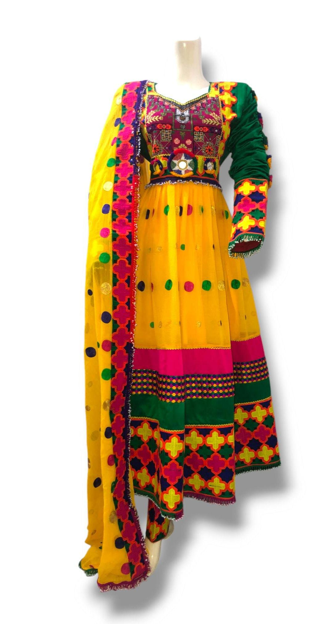 afghan traditional dress for women in XL size | 3pcs complete Cultural Embroidered women's frock shalwar set | frock Dubata afghani shalwar