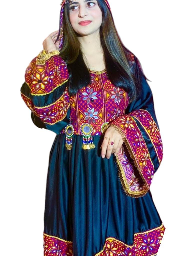 Black silk dress 3pcs afghani style, frock with dubata shalwar, formal dress indian dress, beautiful silk wedding dress handmade.