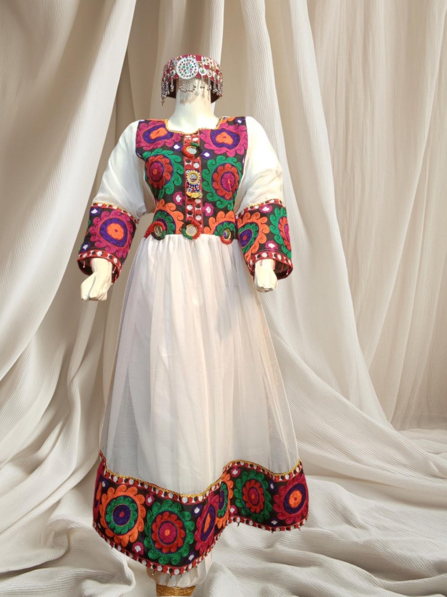 Afghani Embroidered dress, Traditional Shalwar suit for women, Afghanistani attire, Sindhi cultural dress, partywear Shalwar kameez, ethnic