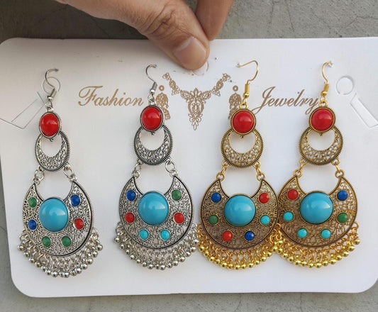 Elegant Afghan Traditional Earrings for women | Pretty Dangling | Handcrafted Earrings | Chandbali Earings | Ethnic jhumki set |