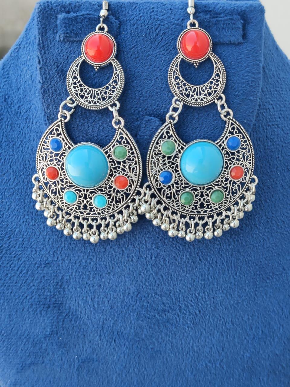 Elegant Afghan Traditional Earrings for women | Pretty Dangling | Handcrafted Earrings | Chandbali Earings | Ethnic jhumki set |
