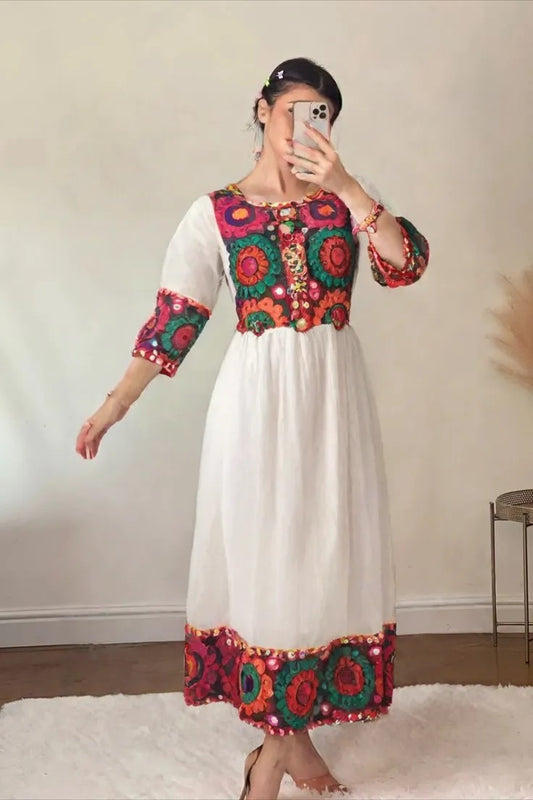 Afghani Embroidered dress, Traditional Shalwar suit for women, Afghanistani attire, Sindhi cultural dress, partywear Shalwar kameez, ethnic